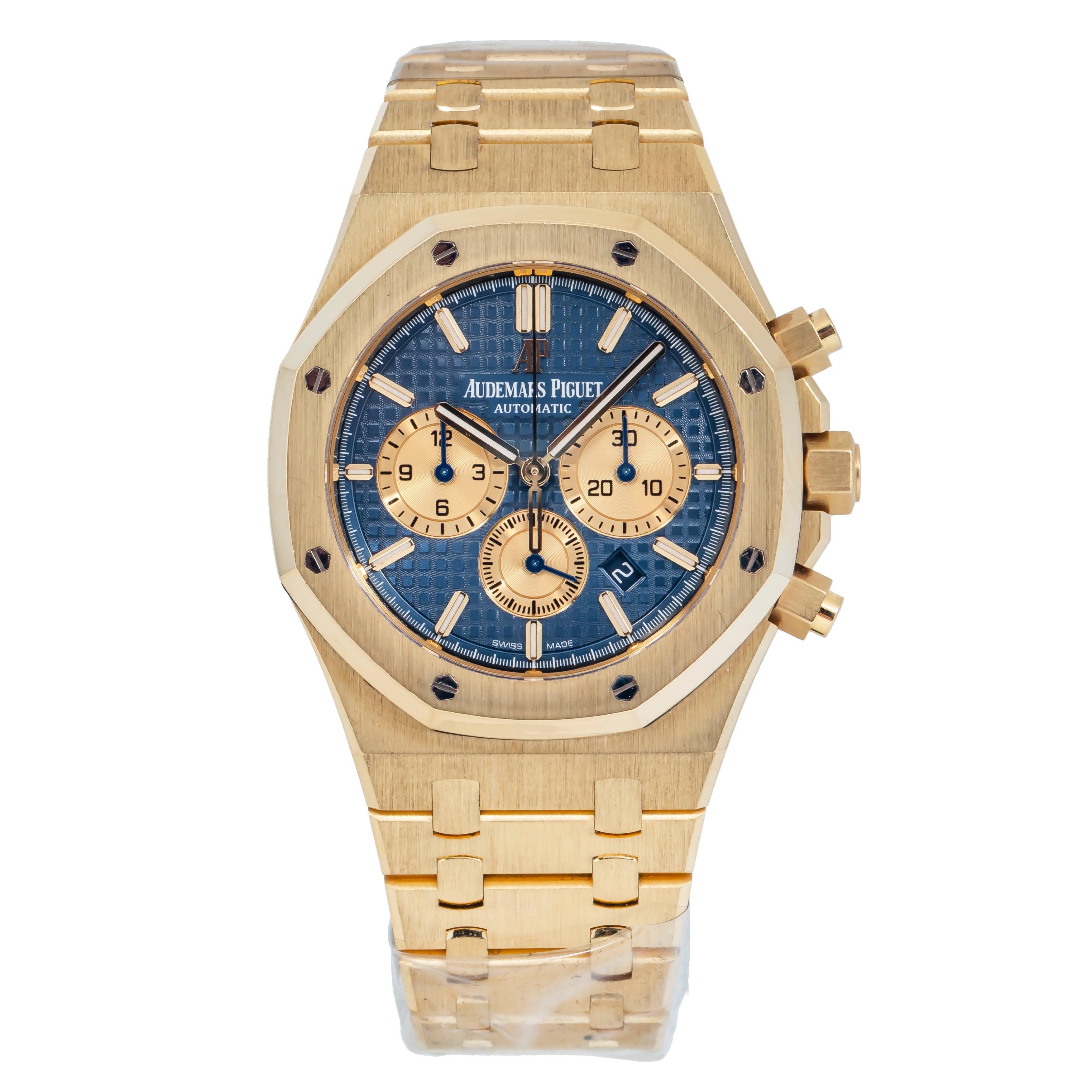 Audemars Piguet Royal Oak Chronograph 42MM 26331BA.OO.1220BA.01 Blue Dial Yellow Gold Bezel 18K Yellow Gold Bracelet