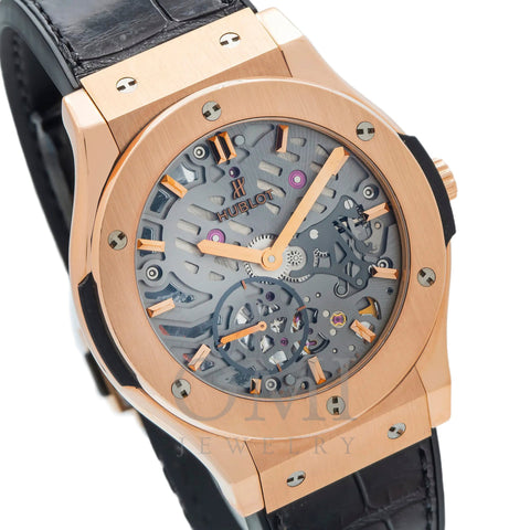 Hublot Classic Fusion Ultra-Thin 545.OX.0180.LR 42MM Transparent Dial With Leather Bracelet