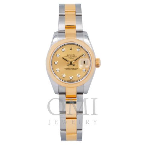 Rolex Datejust 179168 26MM Champagne Dial With Two Tone Oyster Bracelet
