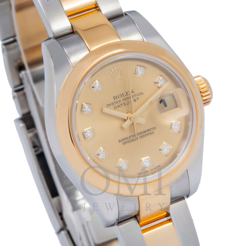 Rolex Datejust 179168 26MM Champagne Dial With Two Tone Oyster Bracelet
