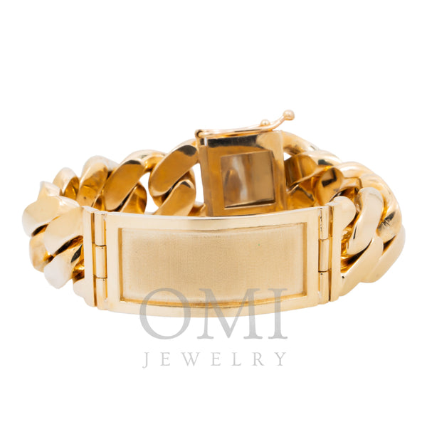 14K Gold Two Tone Mariner Fancy Link Baby ID Bracelet | Don Roberto Jewelers