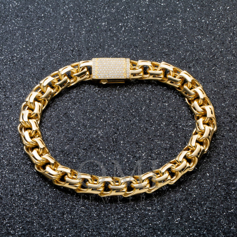 10K GOLD CHINO LINK CHAIN BRACELET WITH DIAMOND CLASP