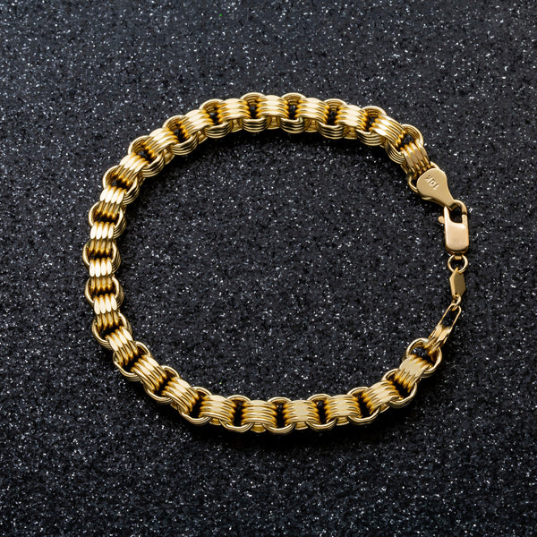 Buy 10K GOLD HOLLOW BOX BYZANTINE CHAIN BRACELET at the Best Price
