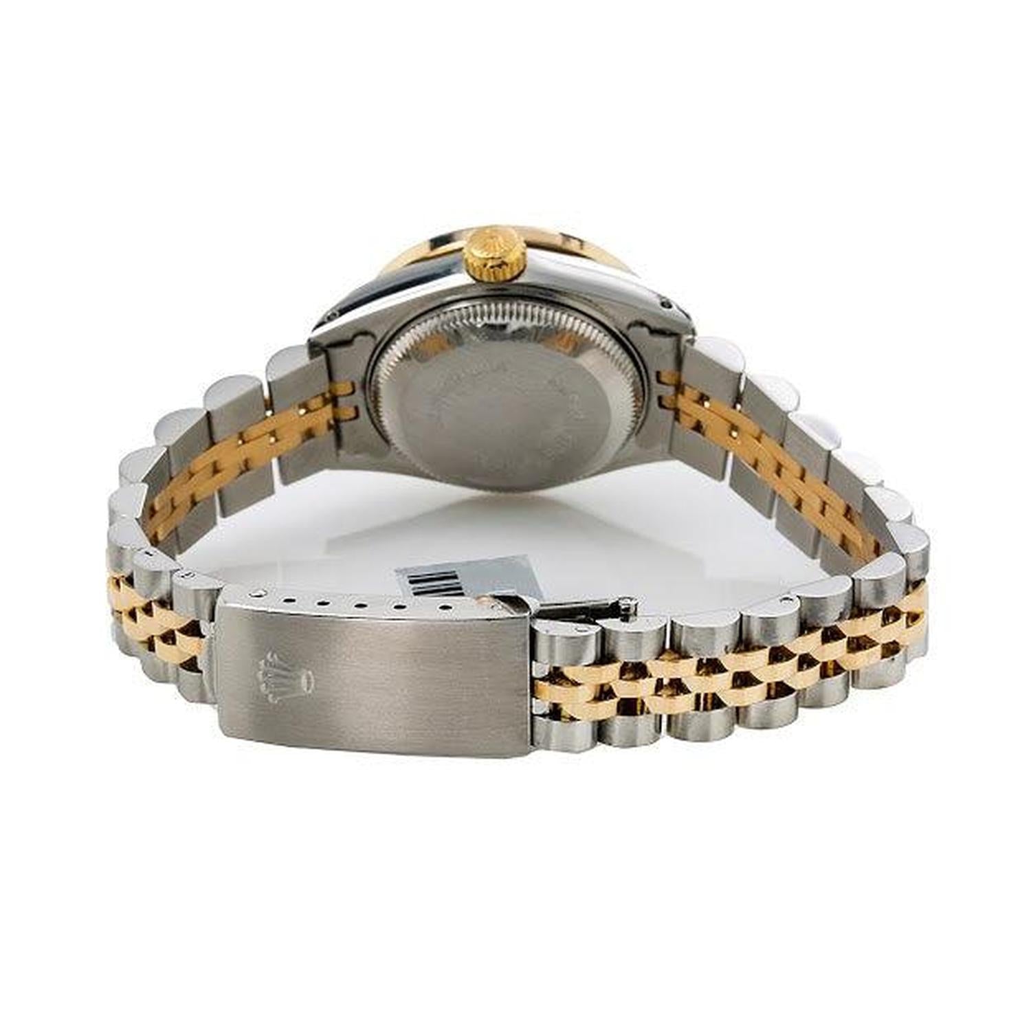 Rolex Datejust 26MM 6917 Turquoise Diamond Dial Diamond Bezel Two Tone Yellow Gold Jubilee Bracelet 0.9ct