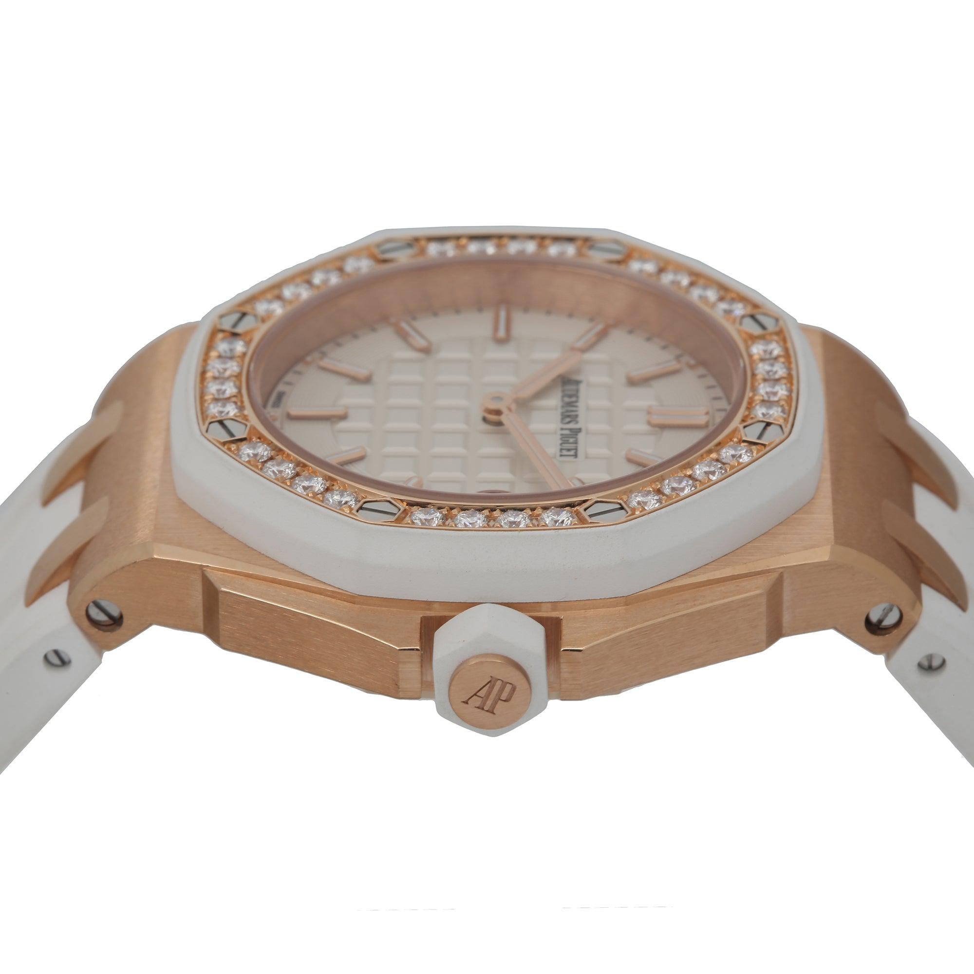 Audemars Piguet Royal Oak Offshore 67540OK 37MM White Dial With Diamond Bezel