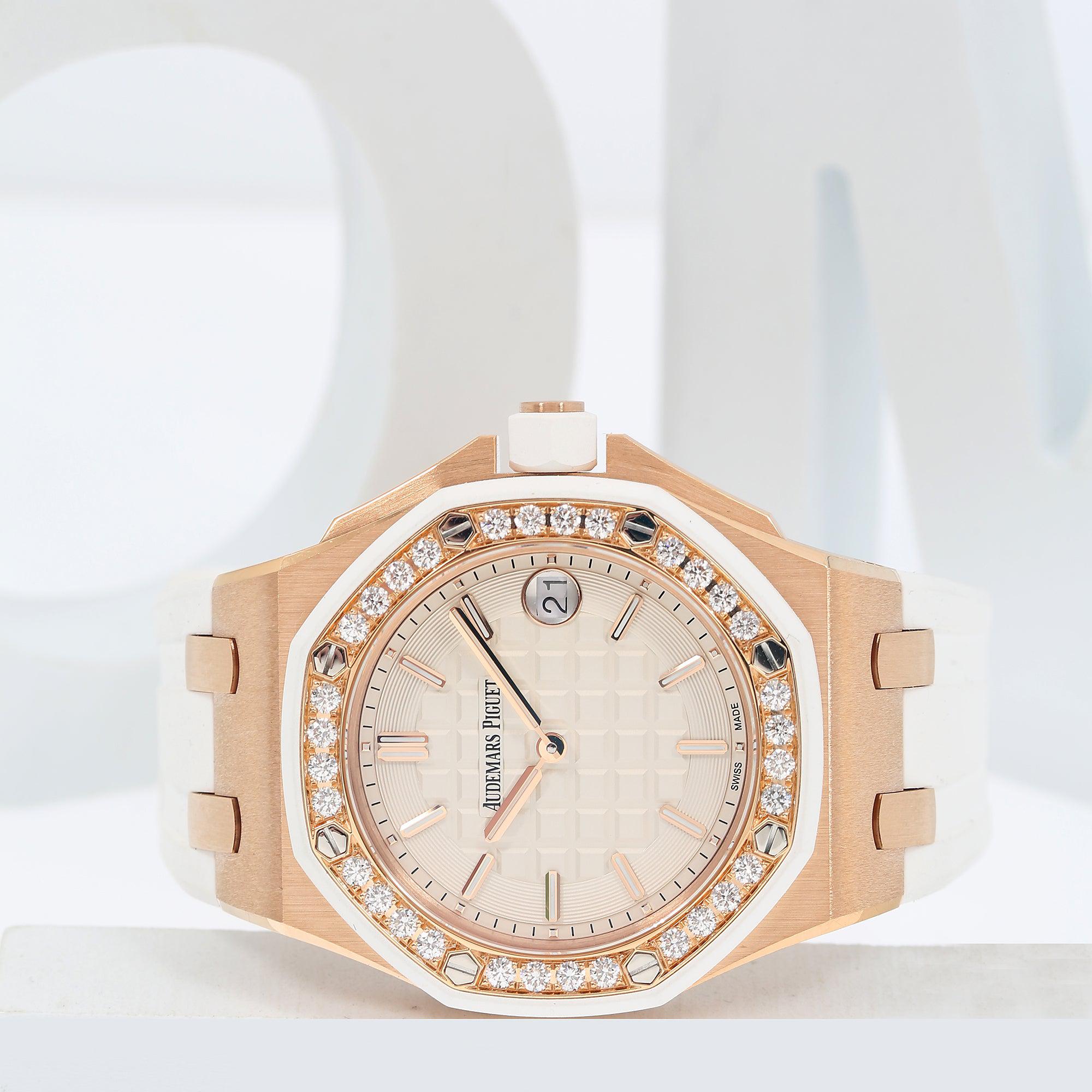 Audemars Piguet Royal Oak Offshore 67540OK 37MM White Dial With Diamond Bezel