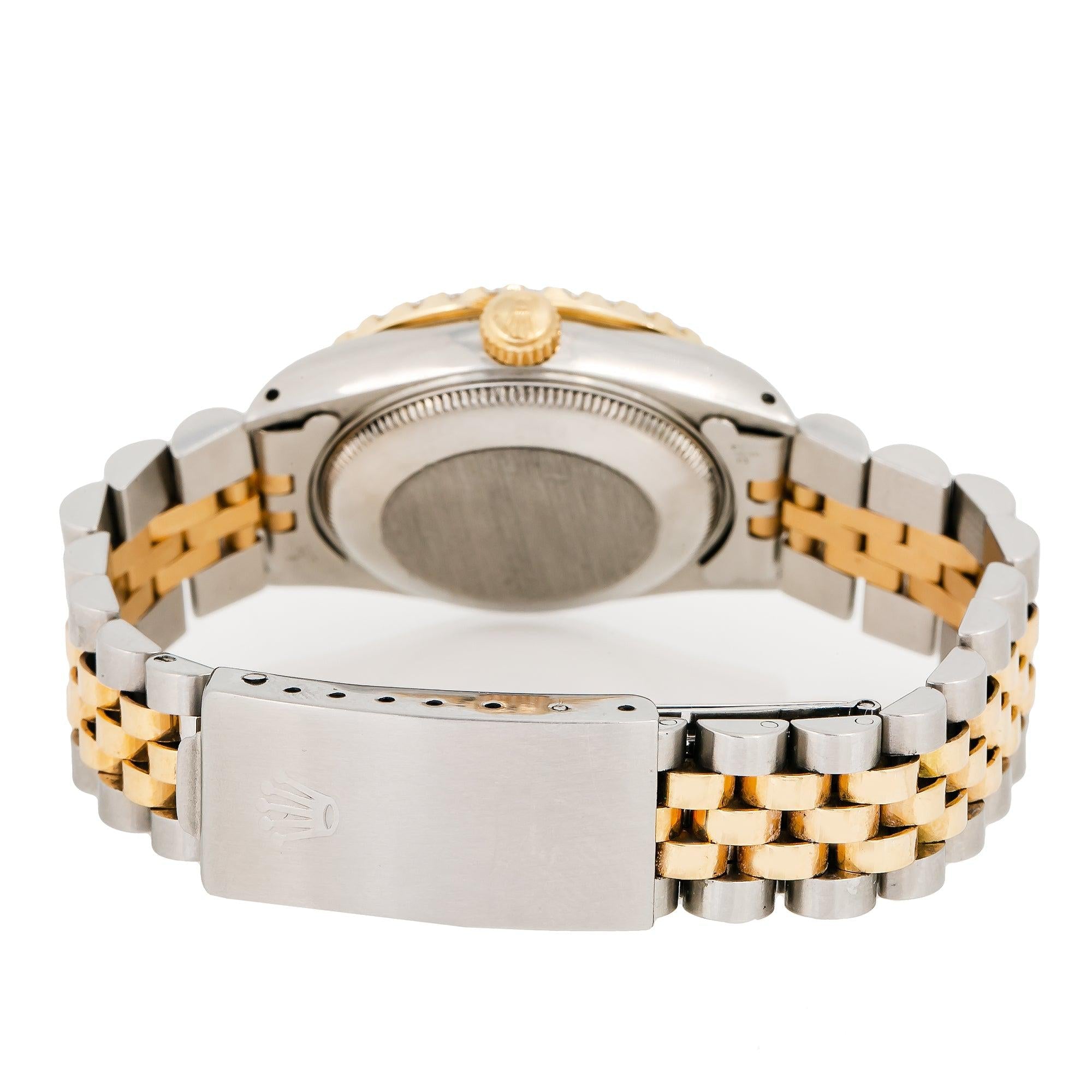 Rolex Datejust 31MM 6824 Red Roman Diamond Dial Diamond Bezel Two Tone Yellow Gold Jubilee Bracelet