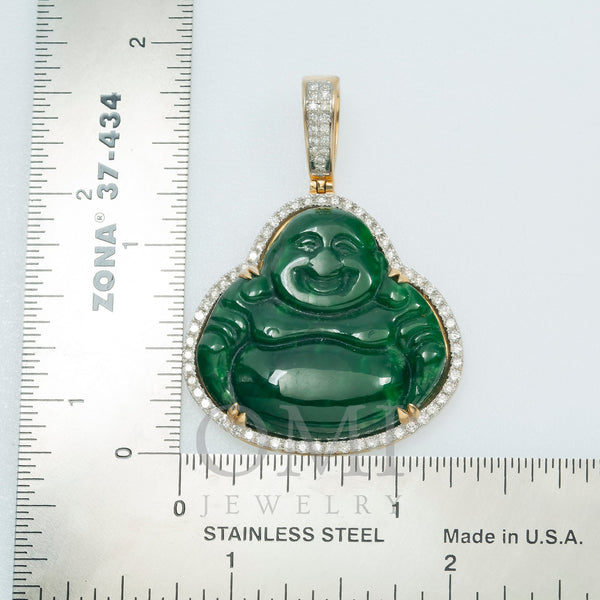 Authentic Jade Buddha Necklace: Adorned Cubic Zirconia - Mantrapiece