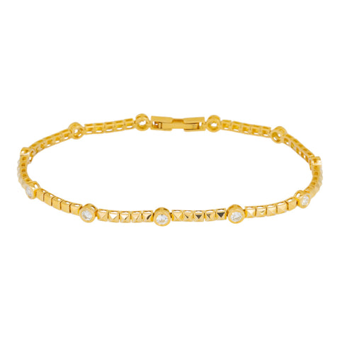 18K GOLD ROUND DIAMOND THIN BRACELET 0.90 CT