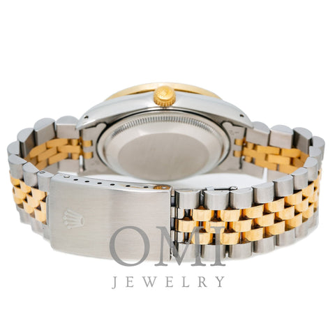 Rolex Date 15203 34MM Silver Diamond Dial With Two Tone Jubilee Bracelet