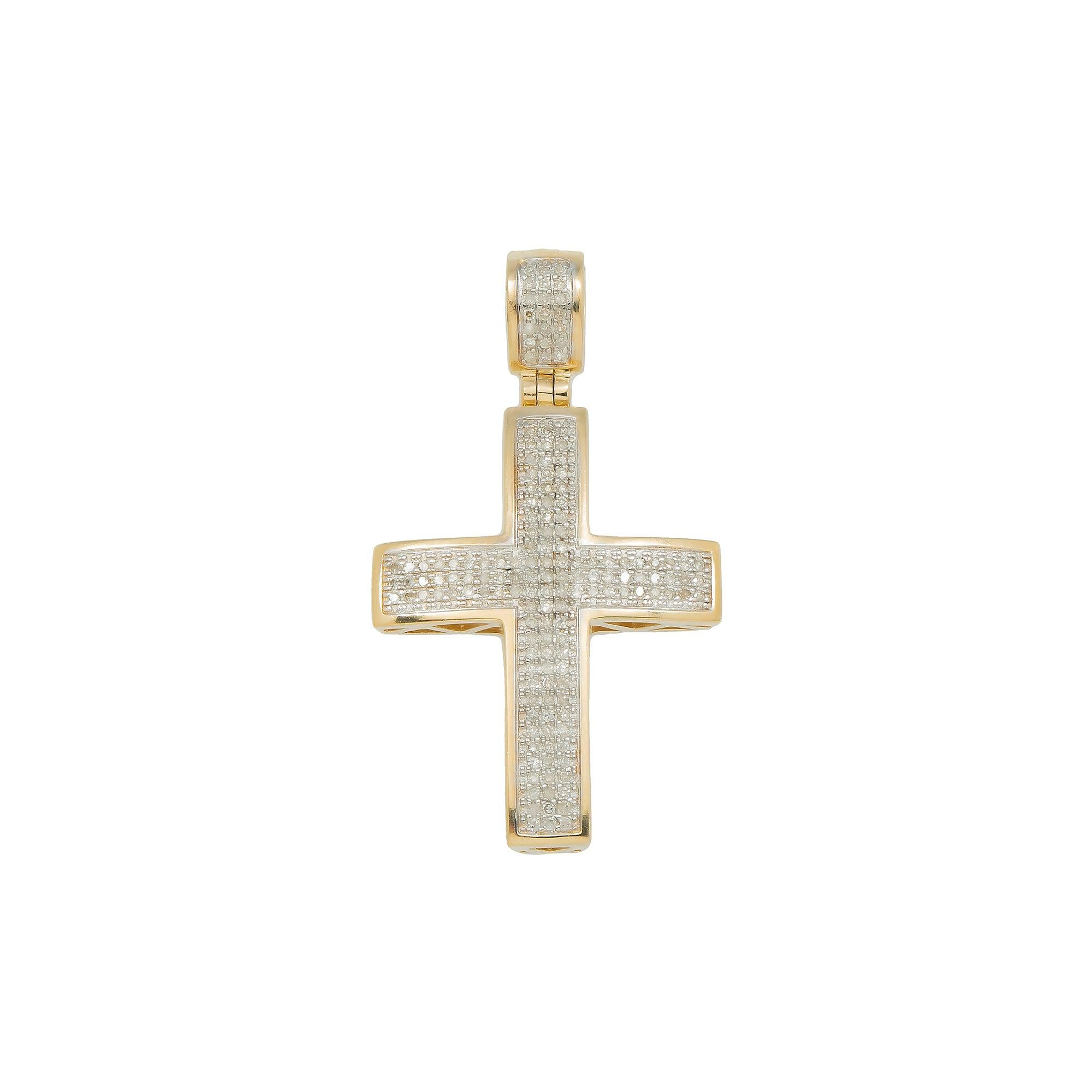 10K GOLD DIAMOND CROSS PENDANT 0.30 CT