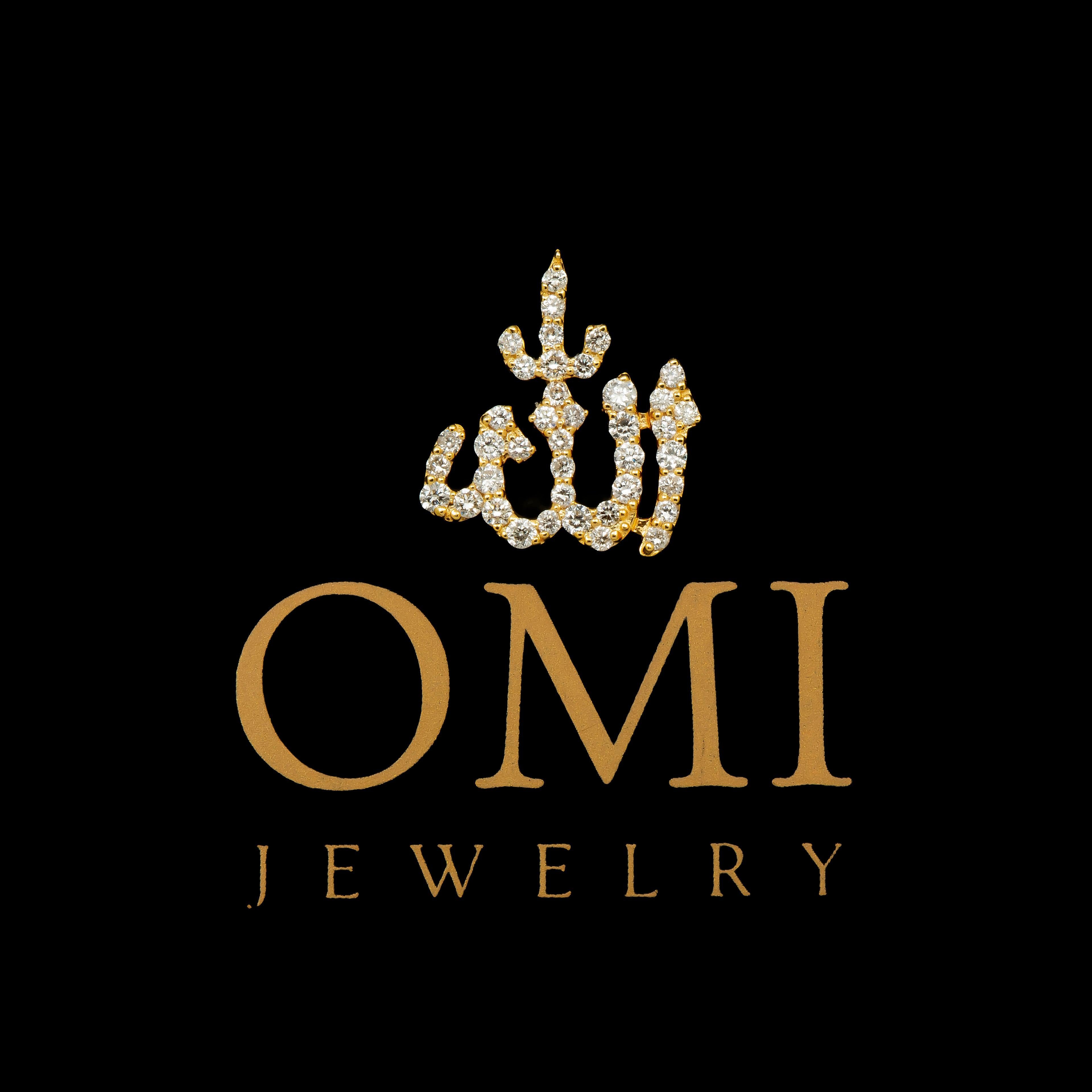 14K GOLD DIAMOND ALLAH PENDANT 0.50 CT