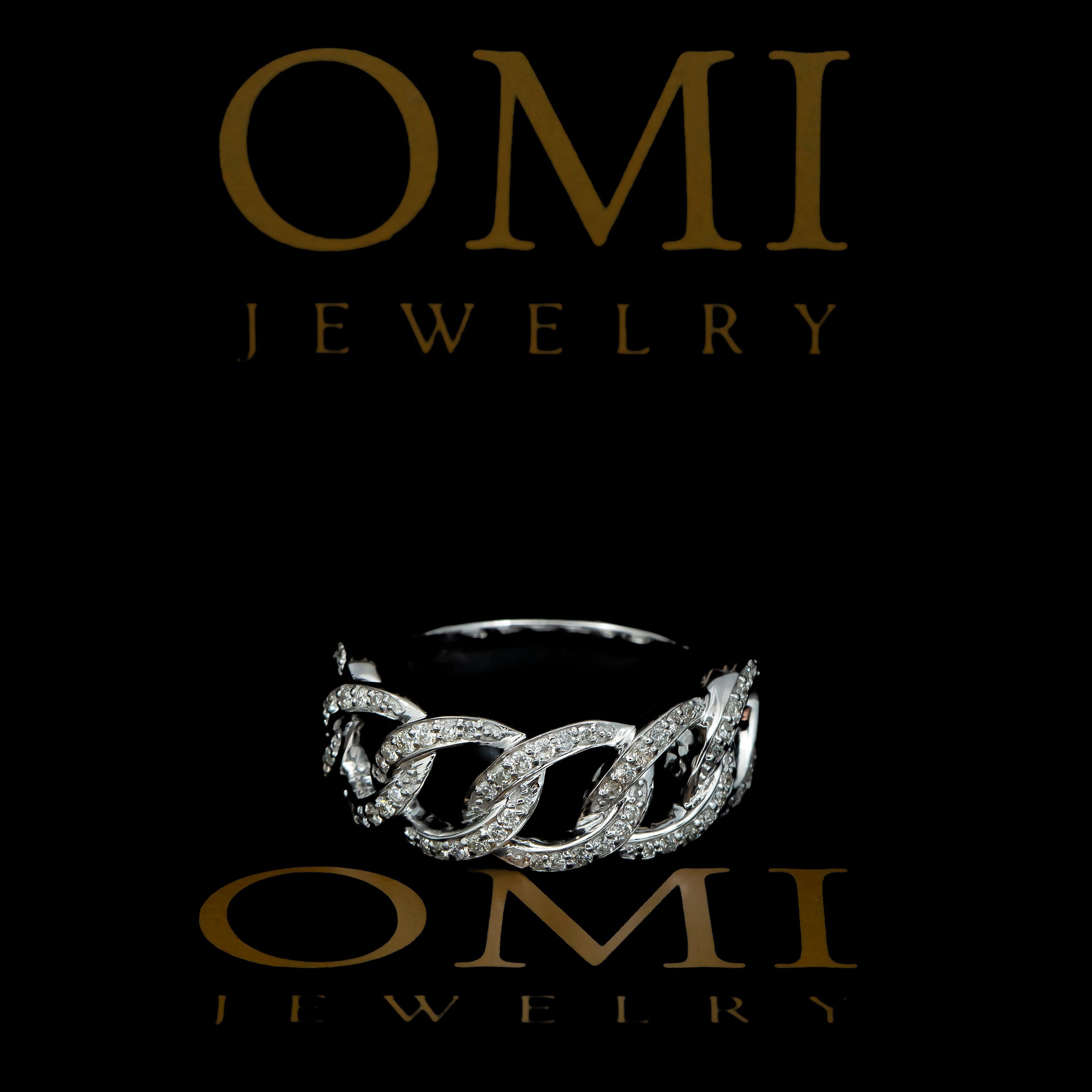 14K GOLD DIAMOND MIAMI CUBAN LINK RING 0.35 CT