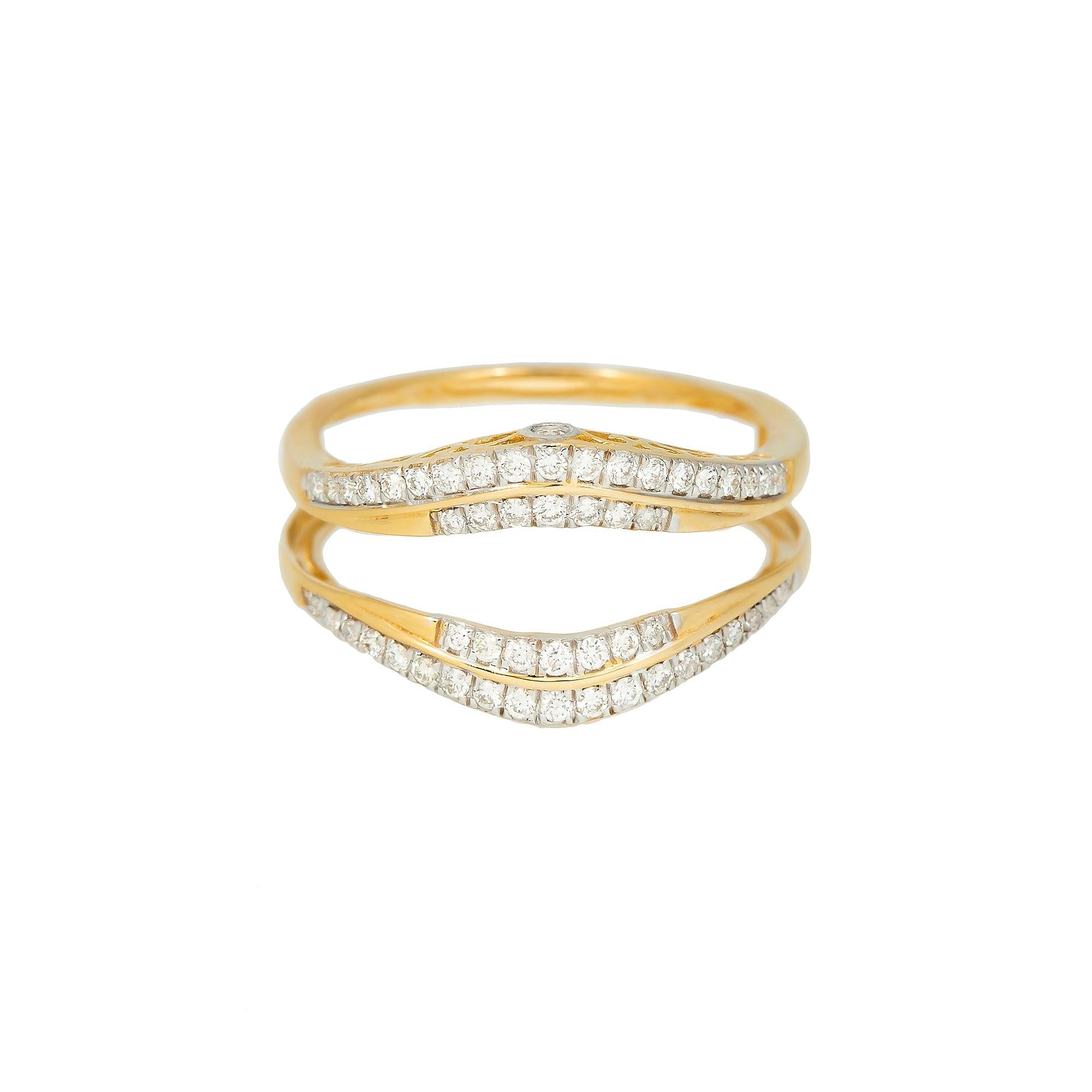 14K GOLD DIAMOND RING GUARD 0.35 CT