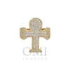 10K GOLD ROUND DIAMOND ROUNDED CROSS STATEMENT RING 2.50 CT