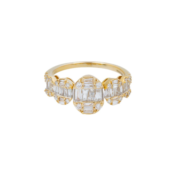 14K GOLD BAGUETTE AND ROUND DIAMOND RING 1.00 CT