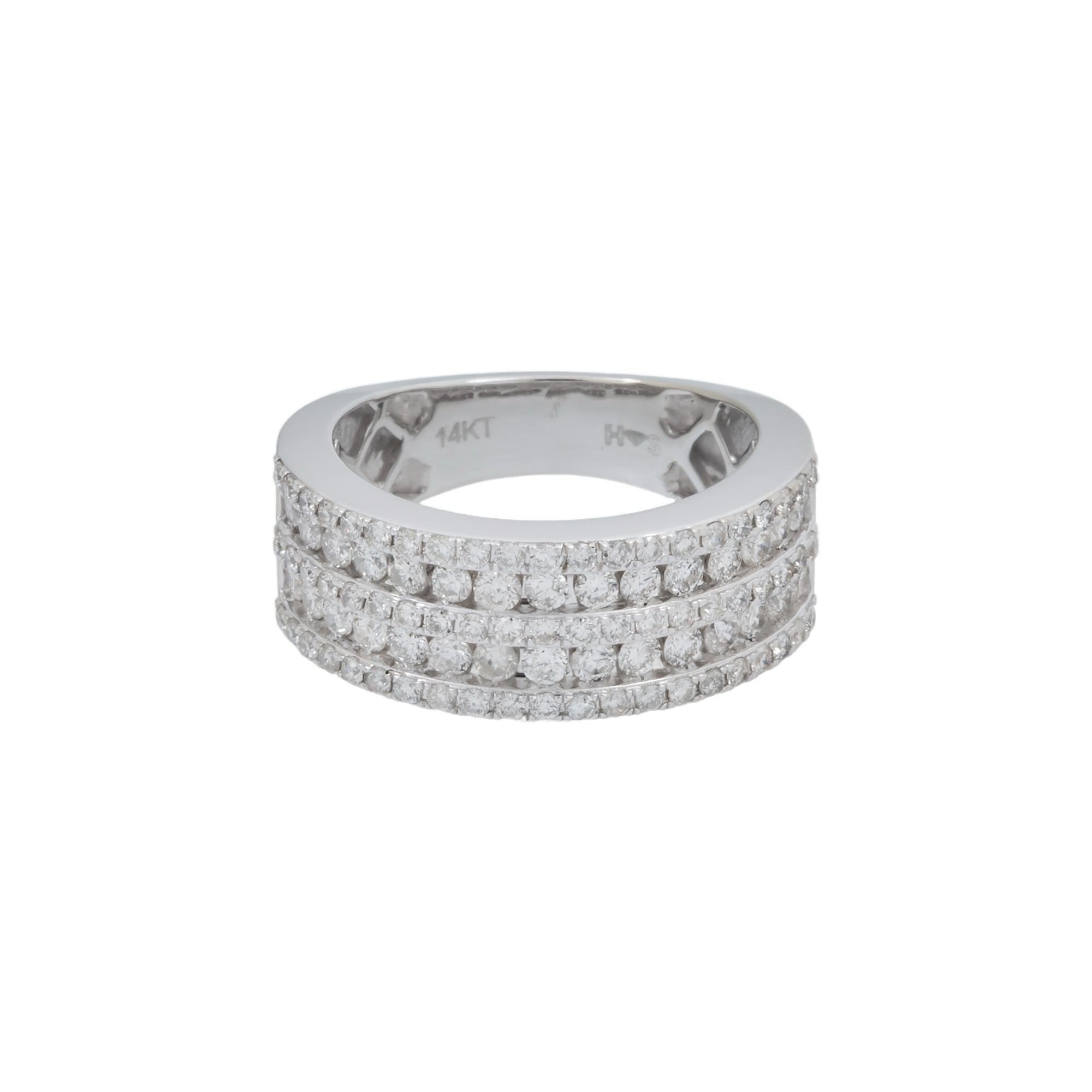 14K GOLD ROUND DIAMOND ETERNITY BAND RING 2.00 CT