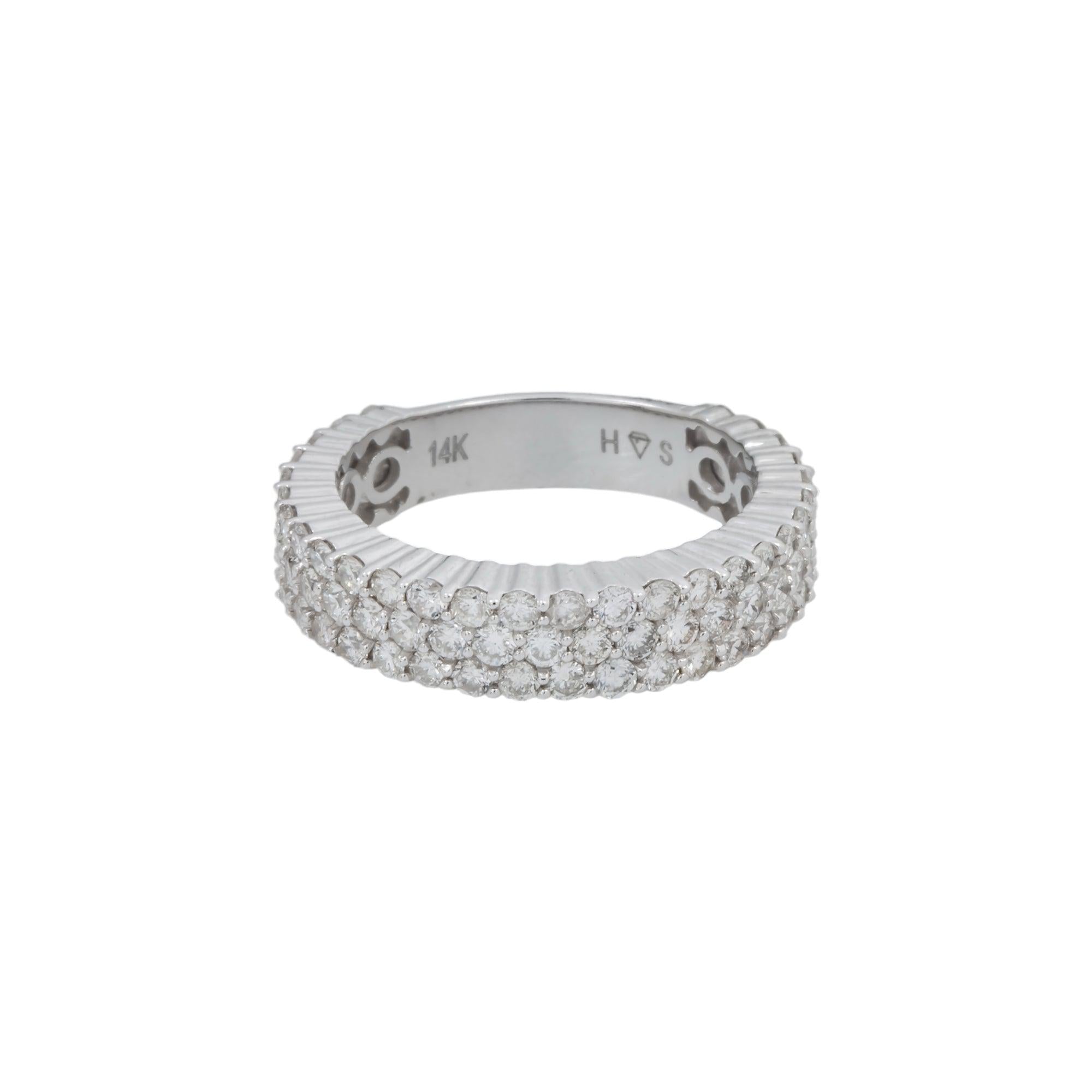 14K GOLD ROUND DIAMOND ETERNITY BAND RING 3.10 CT