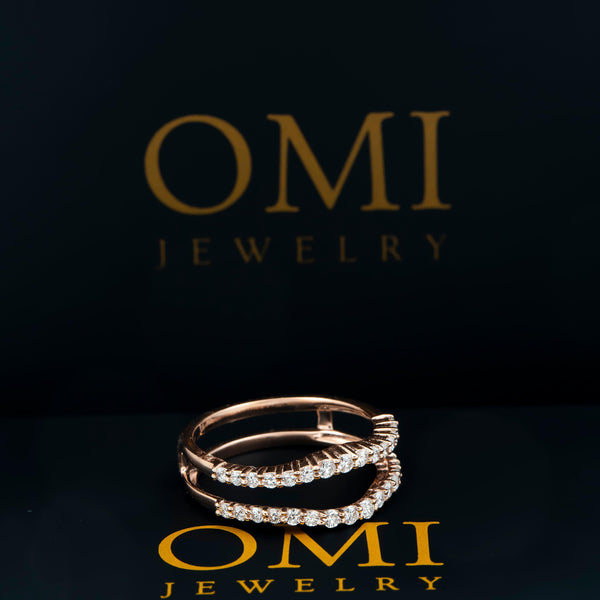 14K GOLD DIAMOND BRIDAL RING GUARD 0.60 CT OMI Jewelry