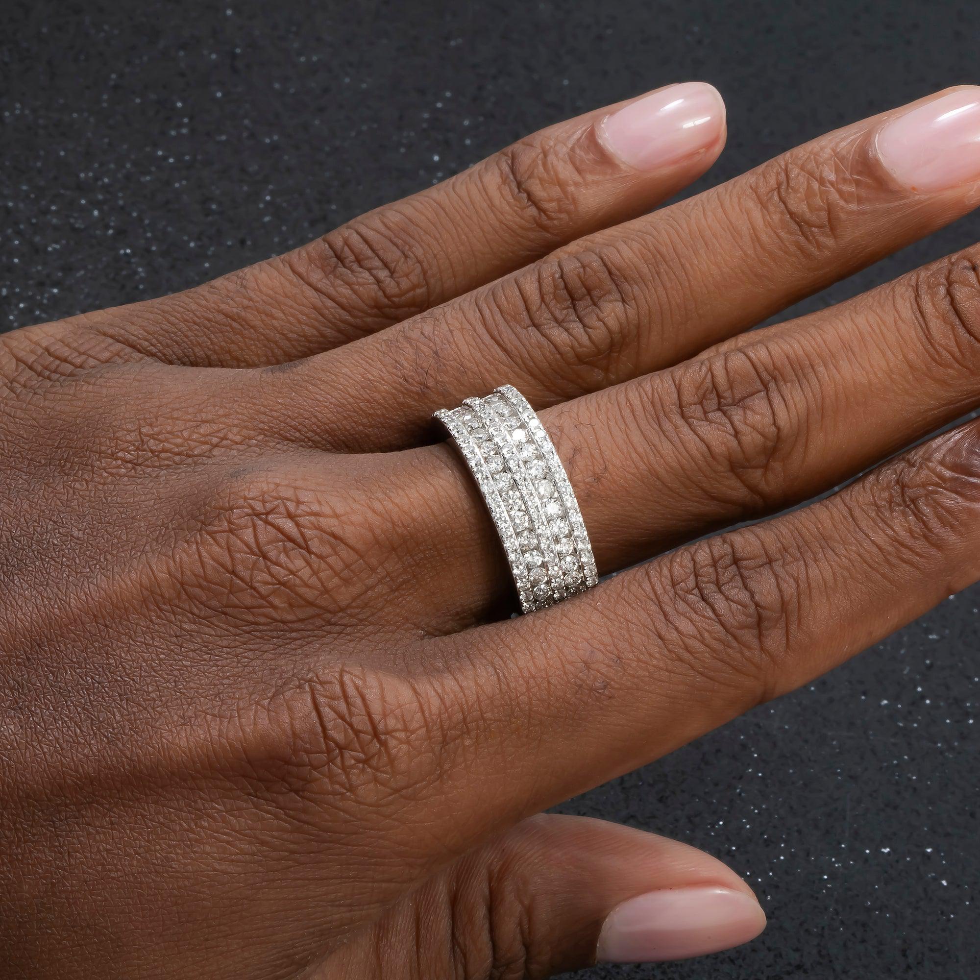 14K GOLD ROUND DIAMOND ETERNITY BAND RING 2.00 CT