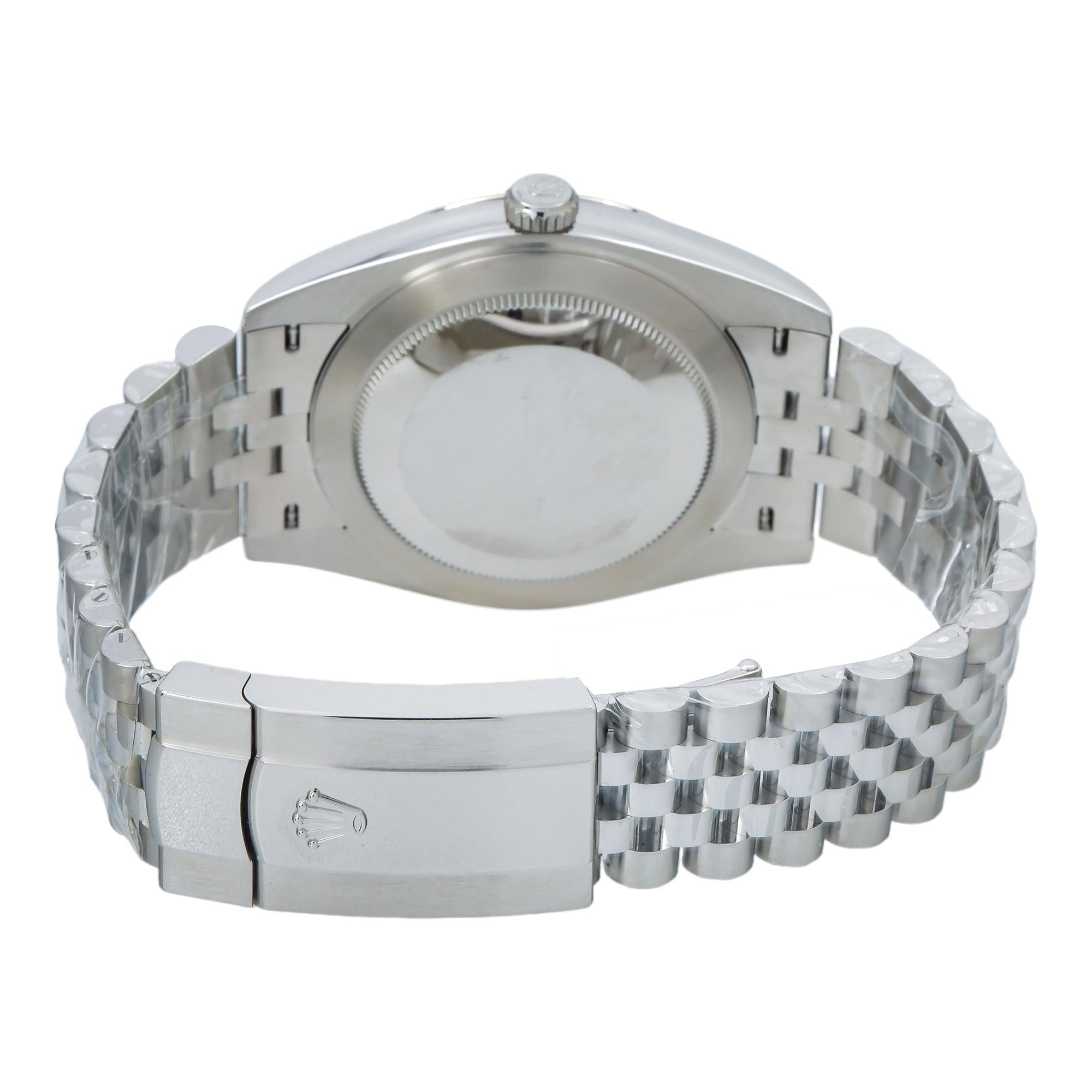 Rolex Datejust 41MM 126334 Wimbledon Slate Gray Roman Dial Fluted Bezel Stainless Steel Jubilee Bracelet