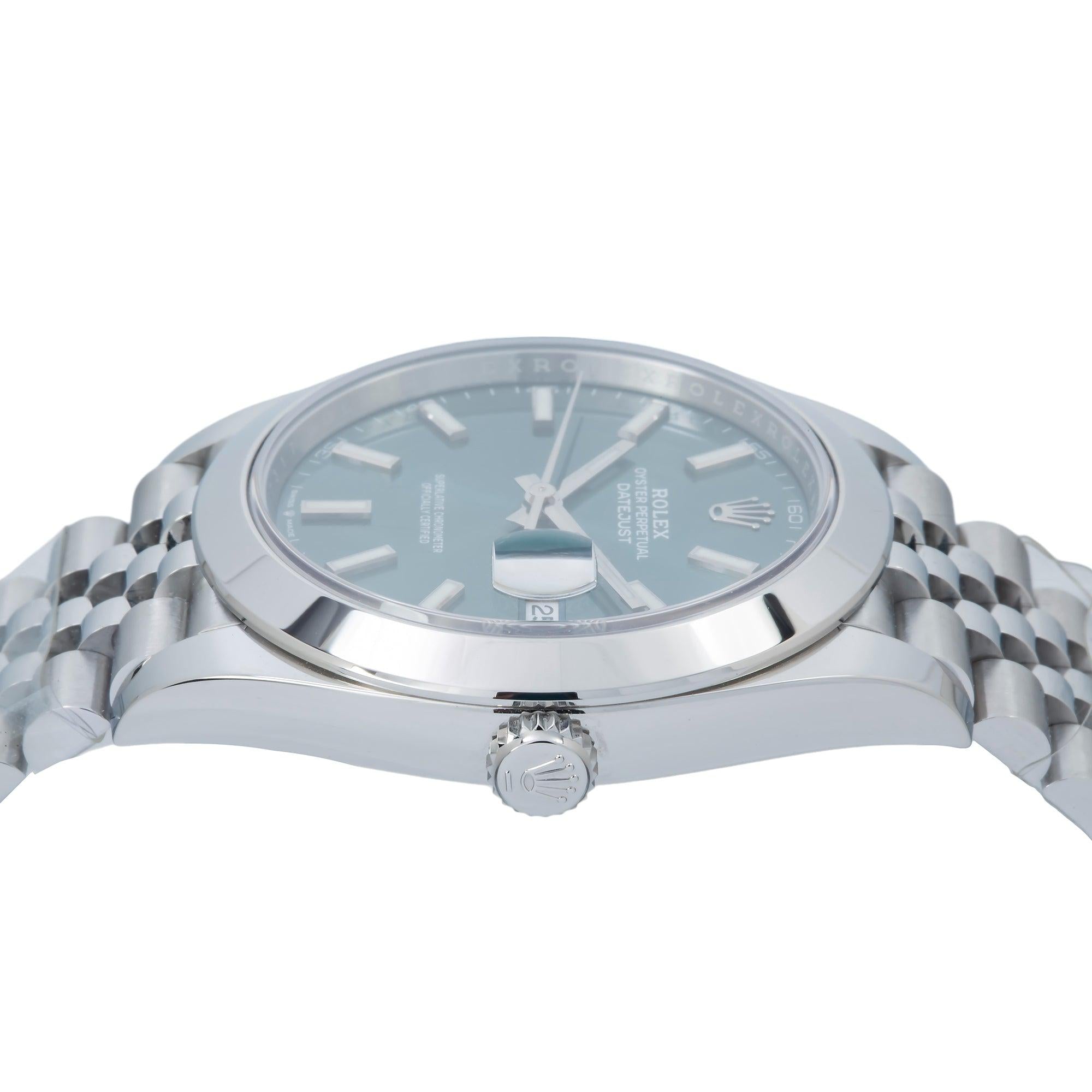 Rolex Datejust 41MM 126300 Green Dial Smooth Bezel Stainless Steel Jubilee Bracelet