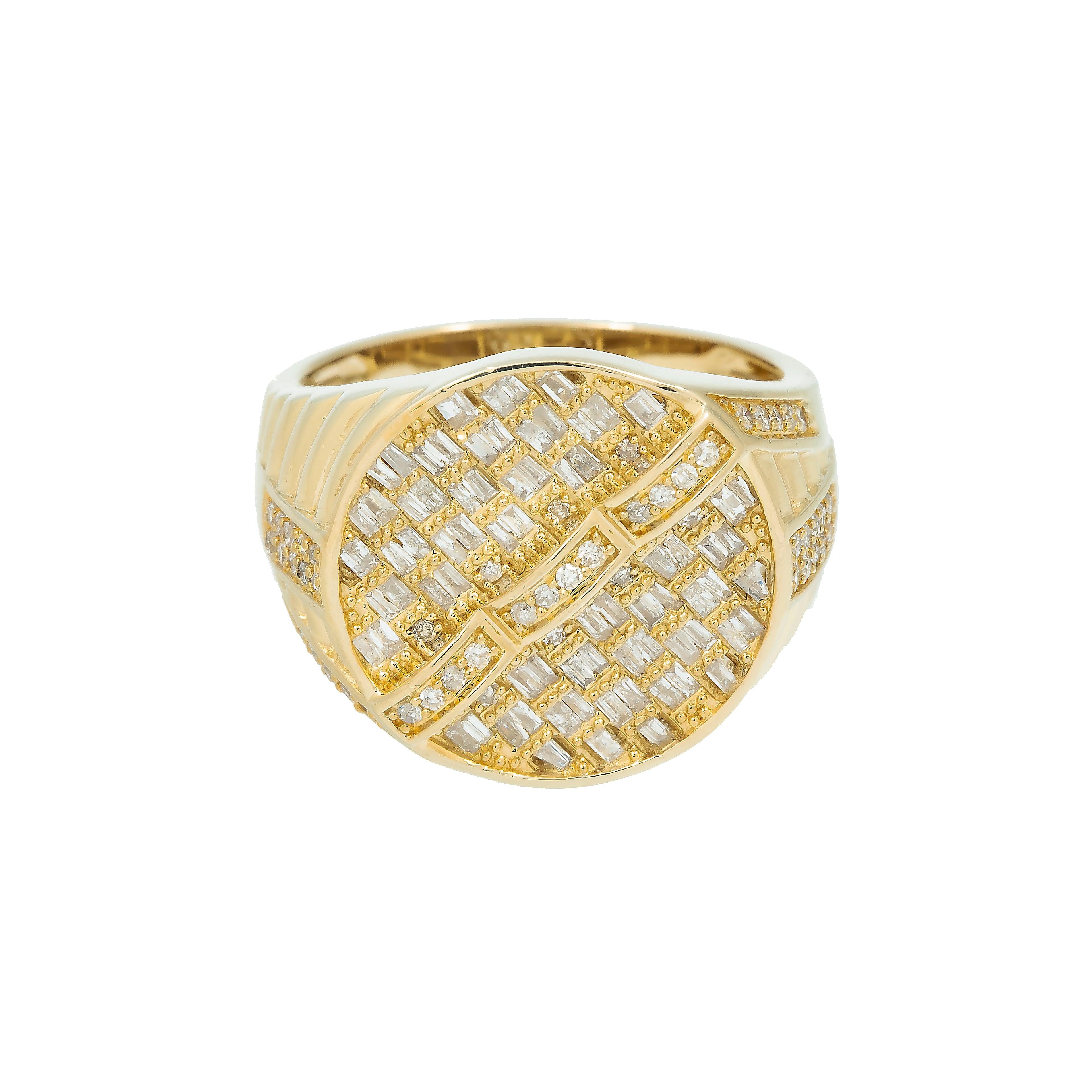14K GOLD BAGUETTE DIAMOND CIRCLE RING 0.76 CT