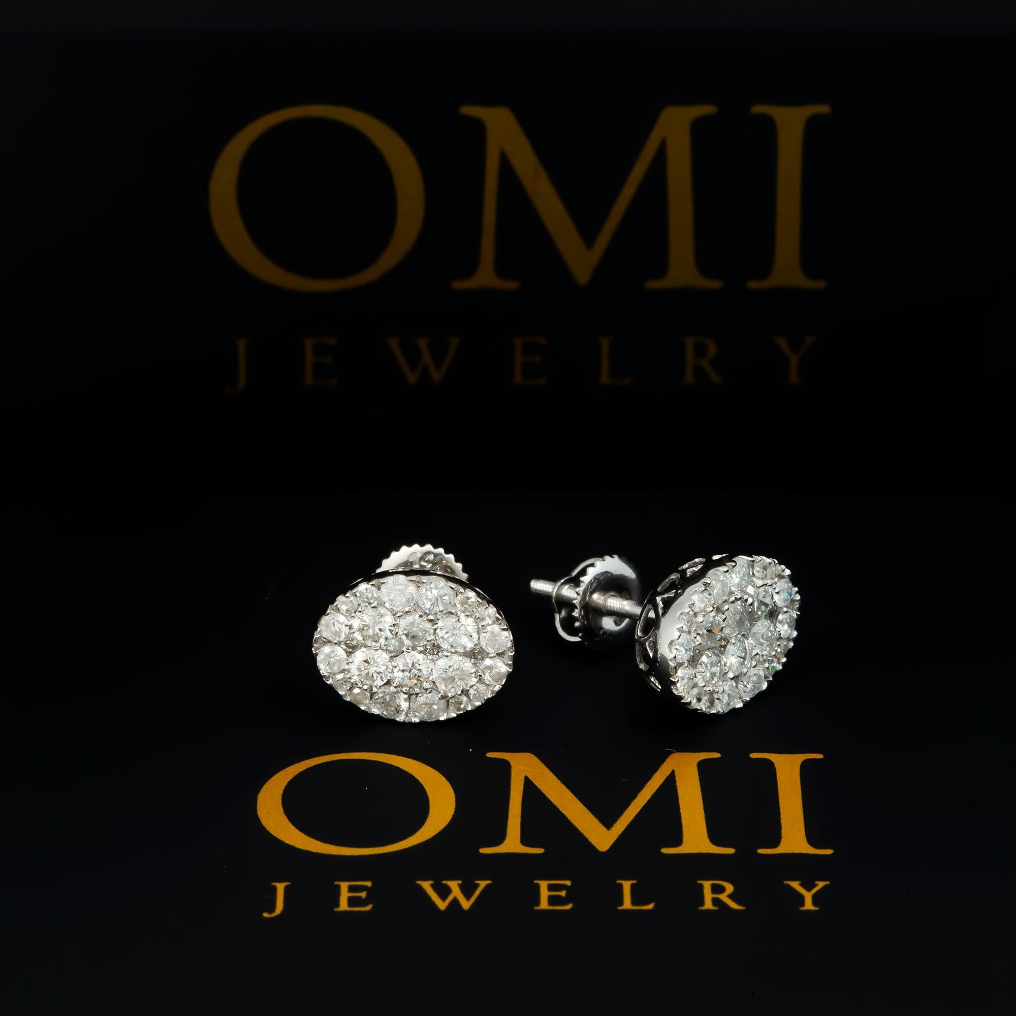 14K GOLD ROUNDED DIAMOND EARRINGS 0.76 CTW