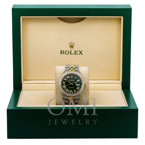 Rolex Datejust 1601 36MM Green Diamond Dial With 8.25 CT Diamonds