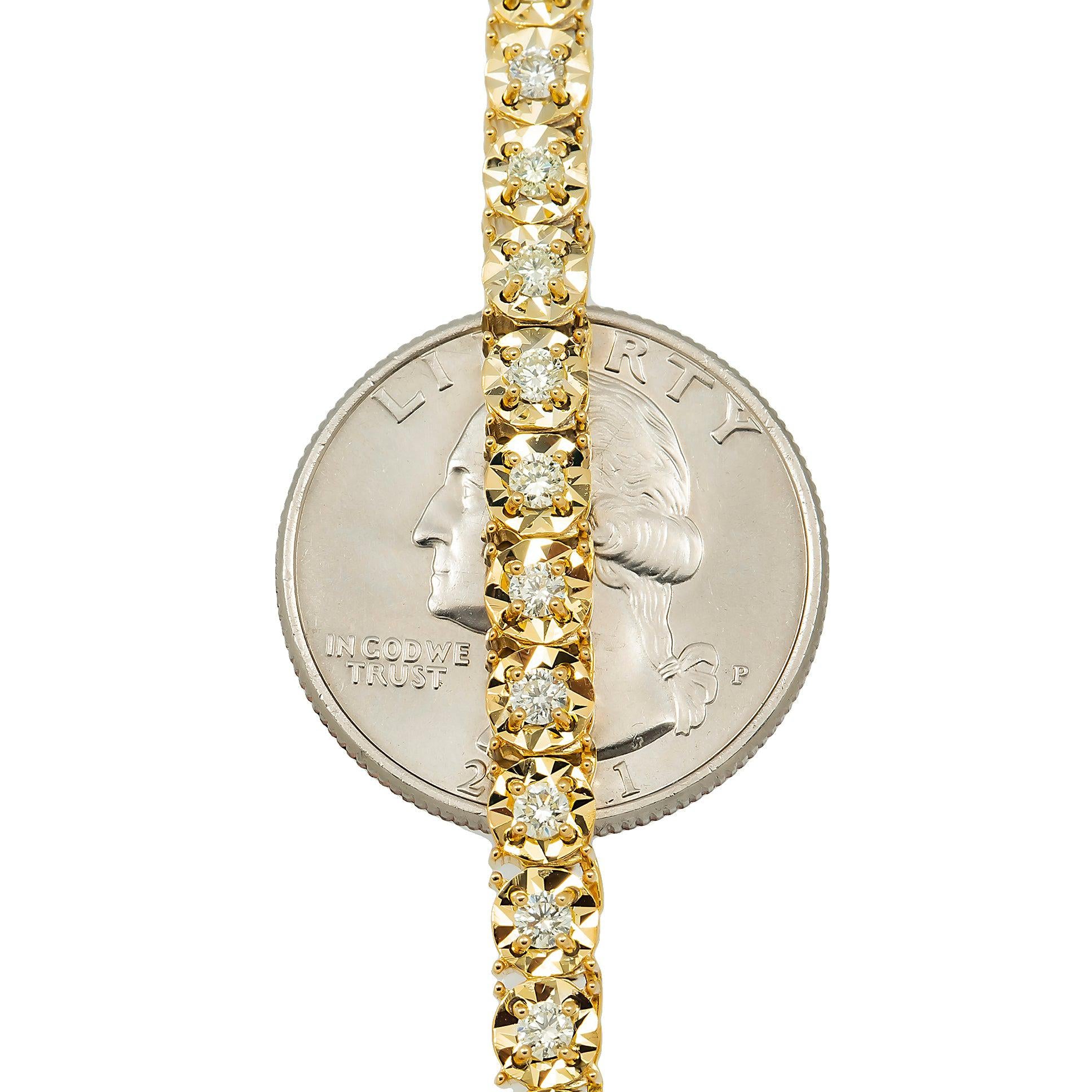 14K GOLD ROUND DIAMOND TENNIS CHAIN 6.60 CT