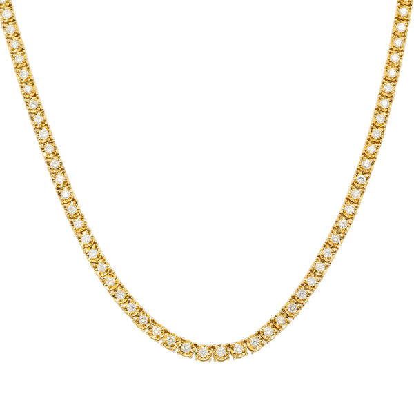 14K GOLD ROUND DIAMOND TENNIS CHAIN 7.14 CT