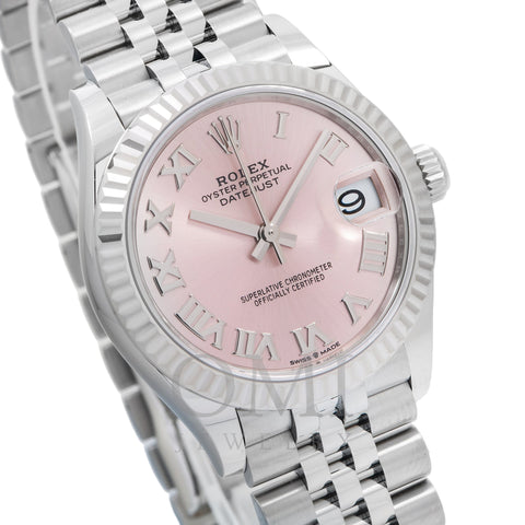 Rolex Datejust 278274 31MM Pink Roman Dial With White Gold Fluted Bezel And Jubilee Bracelet