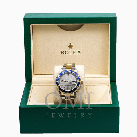 Rolex Submariner Date 16613 40MM Silver Dial With Two Tone Bracelet