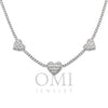 10K GOLD BAGUETTE AND ROUND DIAMOND HEART CHAIN 4.65 CT