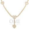 10K GOLD BAGUETTE AND ROUND DIAMOND HEART CHAIN 7.95 CT