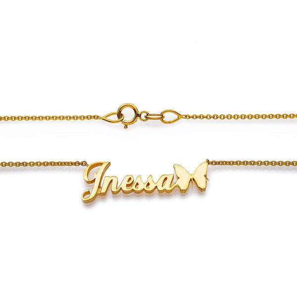 10K OR 14K GOLD CUSTOM NAME PLATE NECKLACE