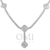 10K GOLD BAGUETTE AND ROUND DIAMOND CLOVER CHAIN 8.19 CT