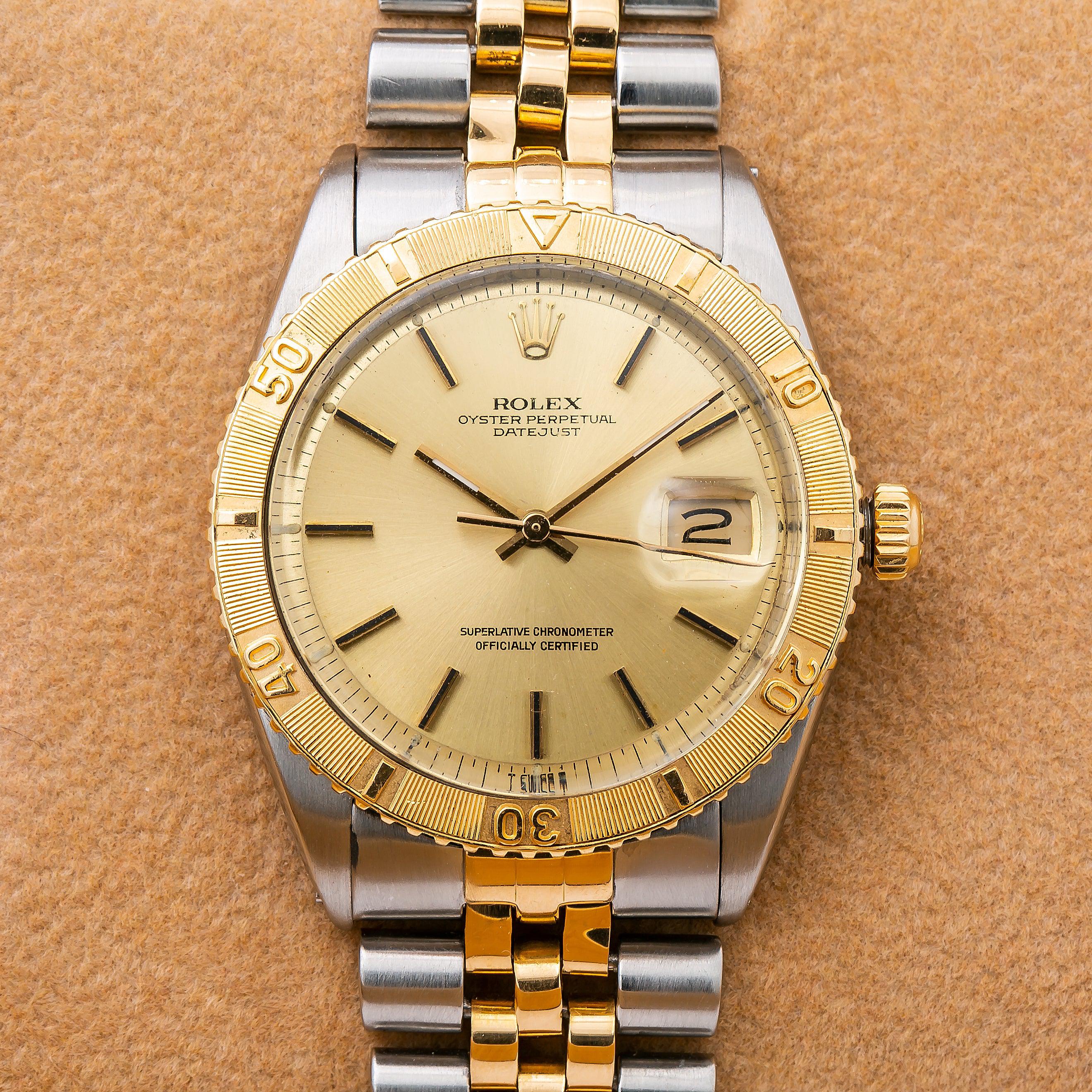 Rolex Datejust 36MM 16013 Champagne Dial Turn-O-Graph Bezel Two Tone Yellow Gold Jubilee Bracelet