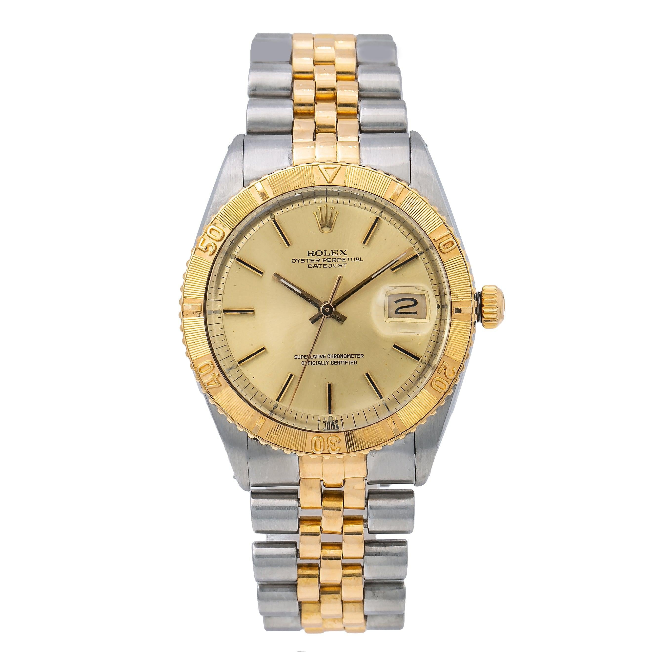 Rolex Datejust 36MM 16013 Champagne Dial Turn-O-Graph Bezel Two Tone Yellow Gold Jubilee Bracelet