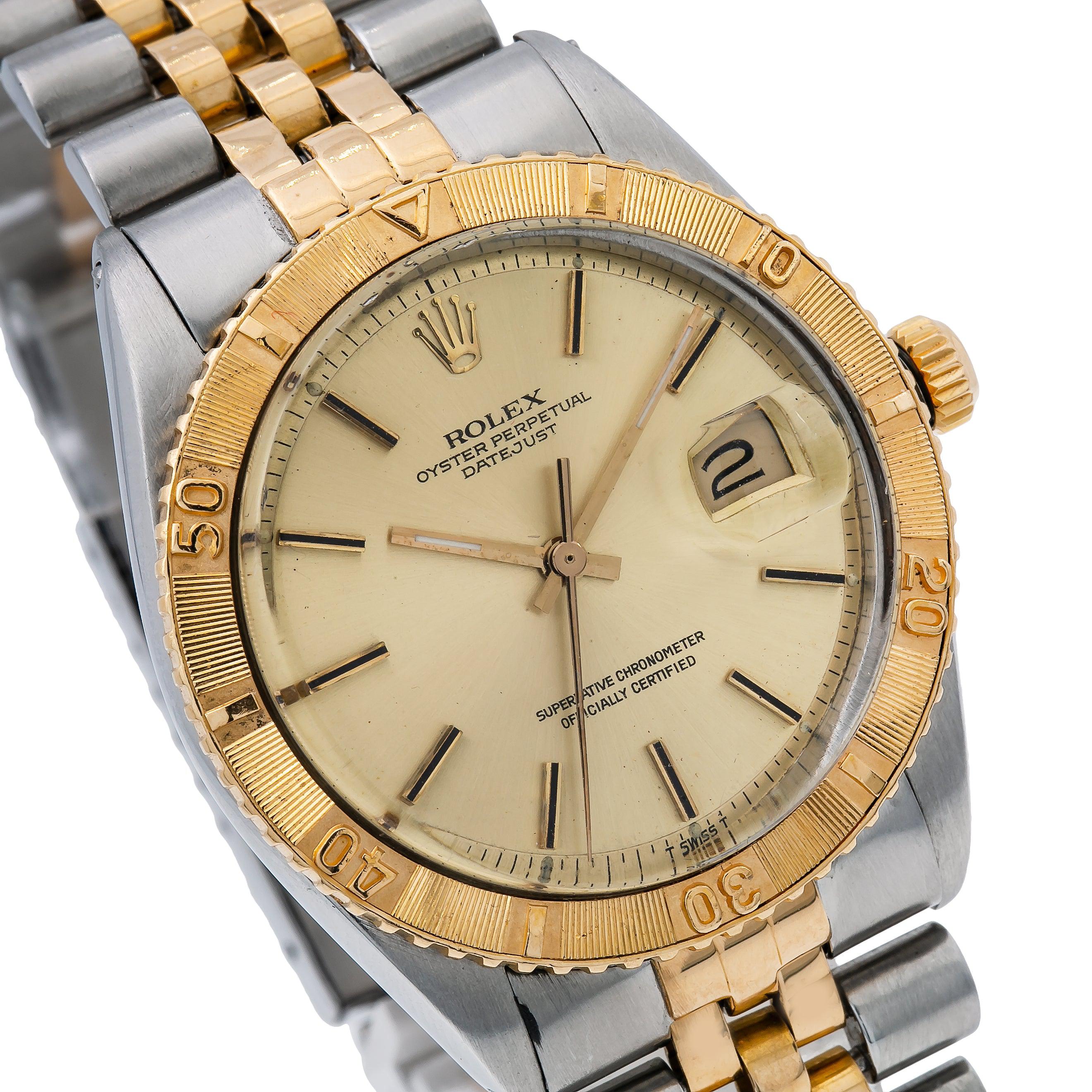 Rolex Datejust 36MM 16013 Champagne Dial Turn-O-Graph Bezel Two Tone Yellow Gold Jubilee Bracelet
