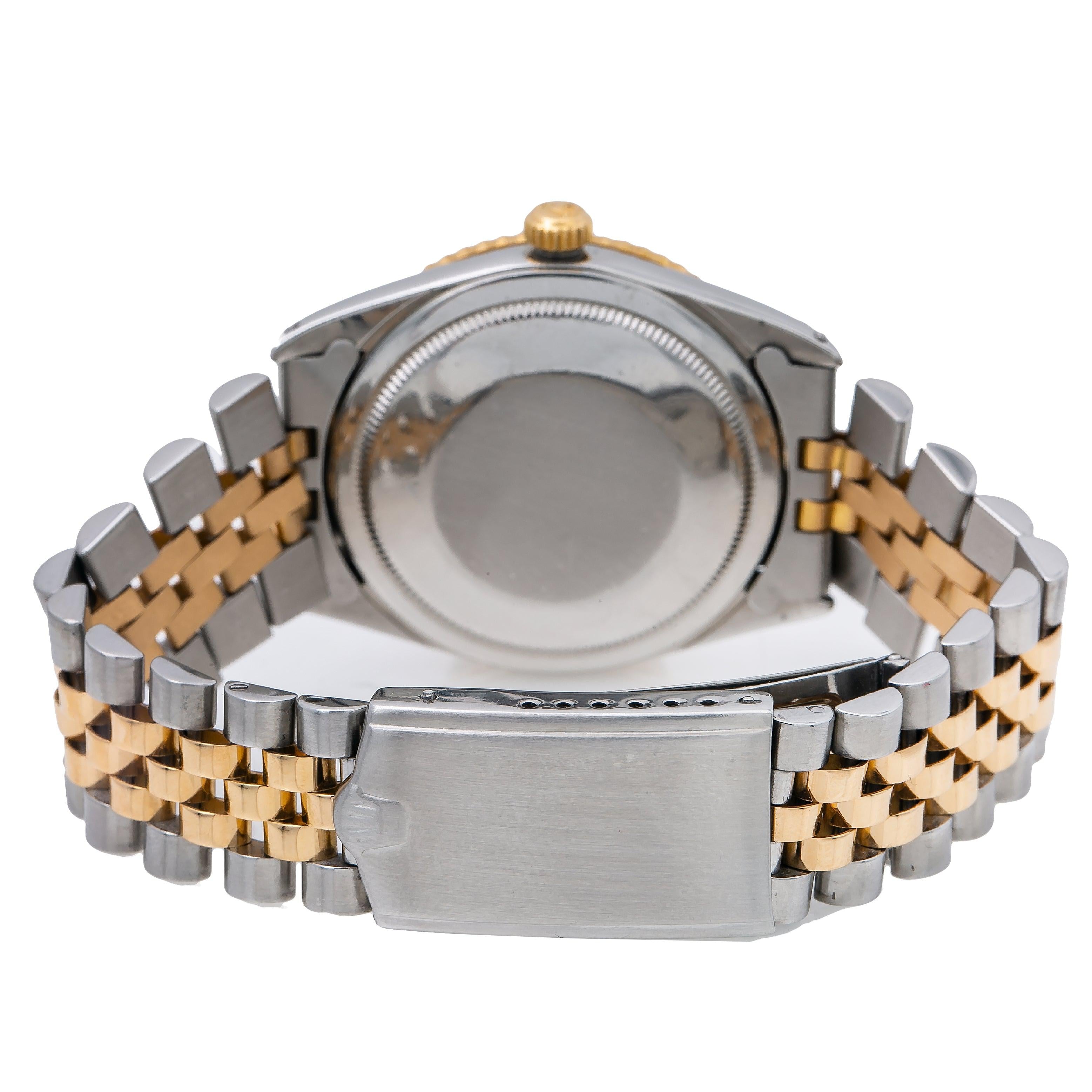 Rolex Datejust 36MM 16013 Champagne Dial Turn-O-Graph Bezel Two Tone Yellow Gold Jubilee Bracelet