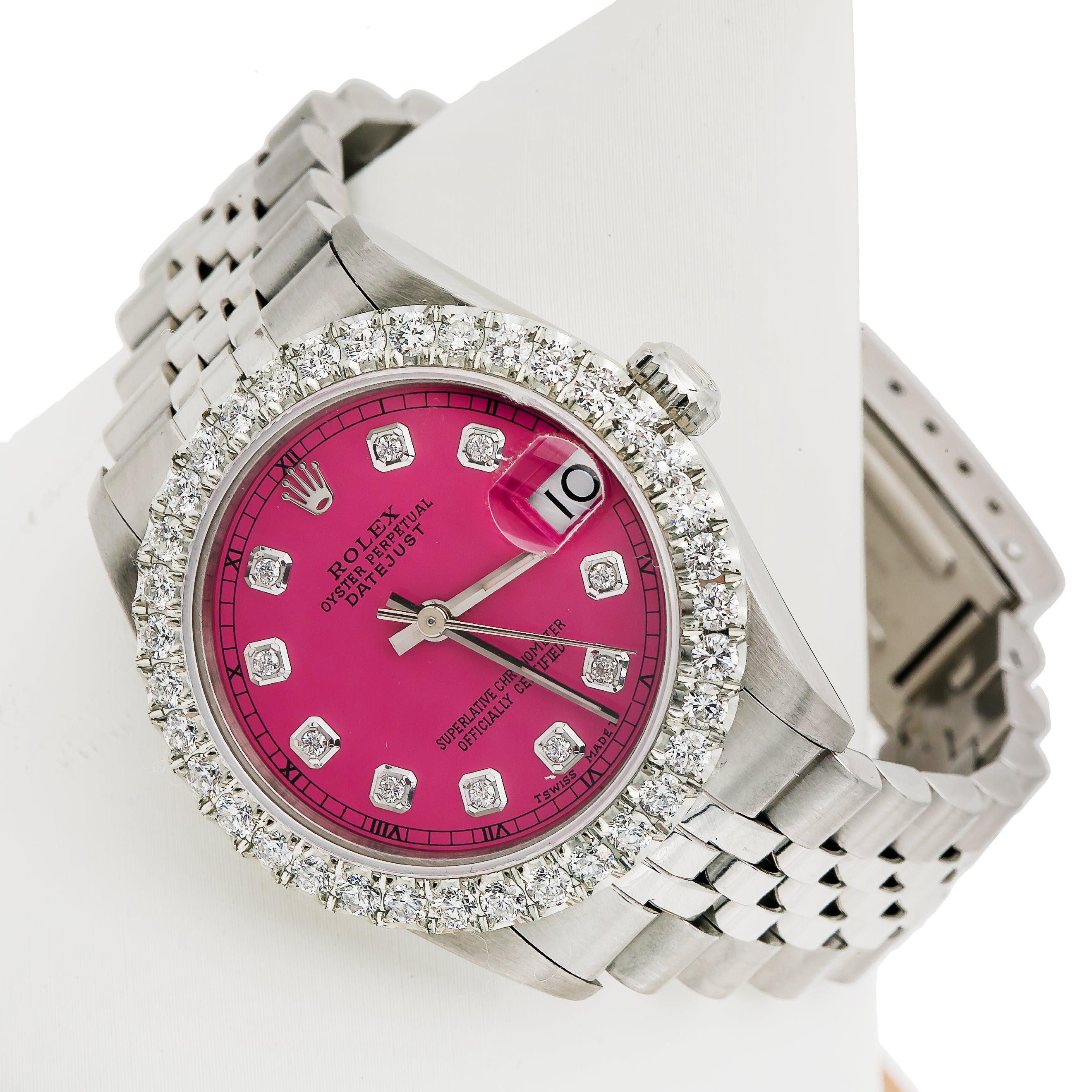 Rolex Datejust 31MM 78274 Pink Diamond Dial Diamond Bezel Stainless Steel Jubilee Bracelet