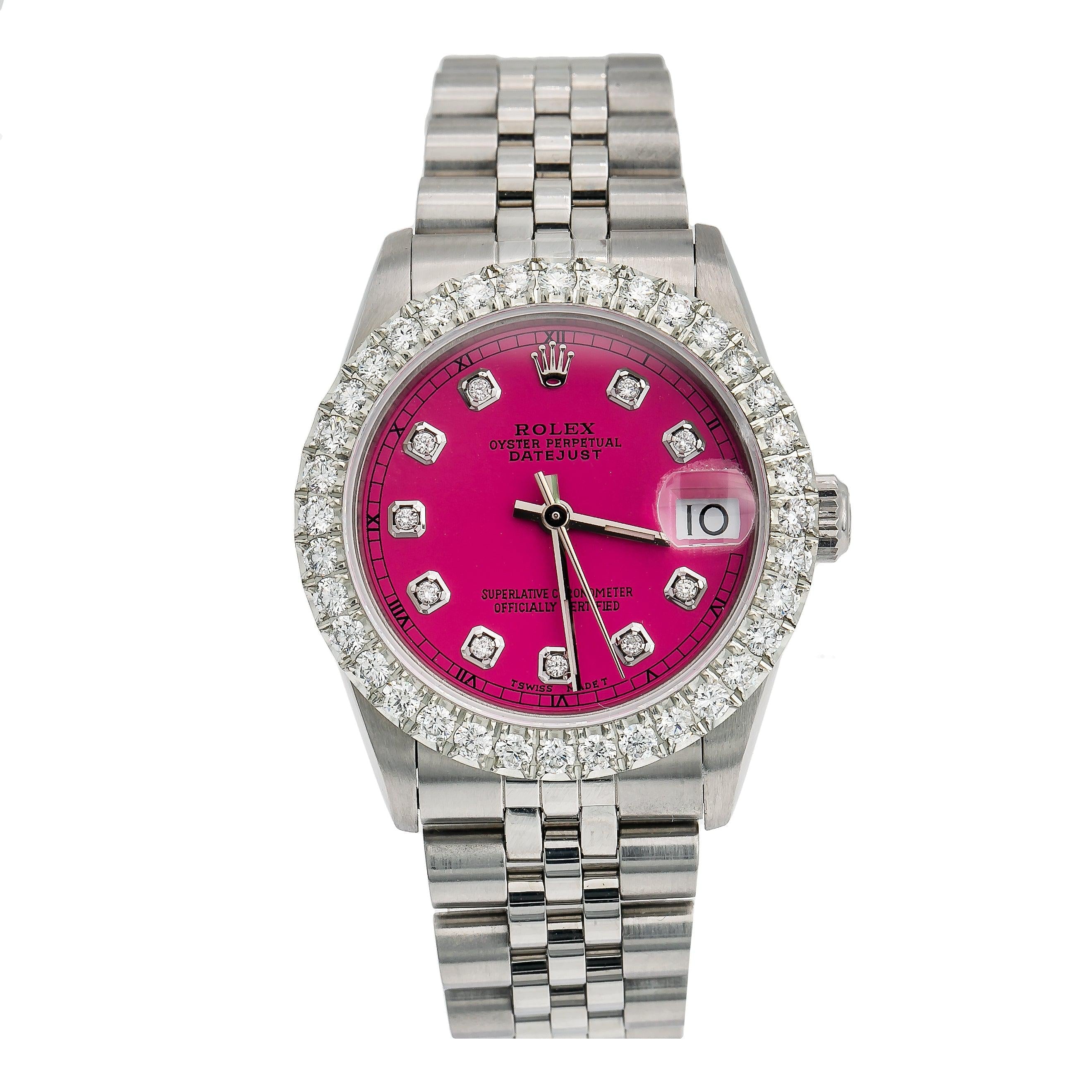 Rolex Datejust 31MM 78274 Pink Diamond Dial Diamond Bezel Stainless Steel Jubilee Bracelet