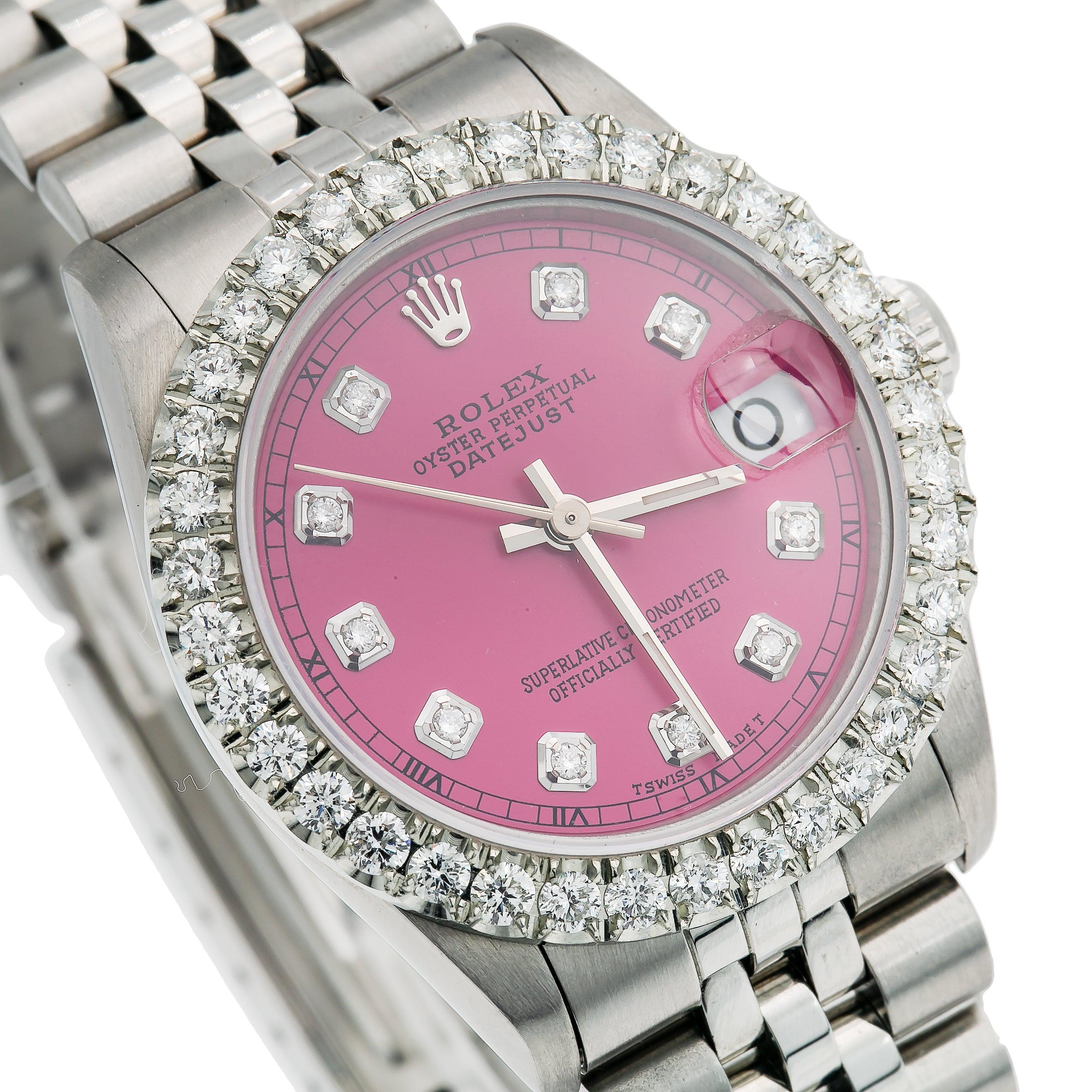 Rolex Datejust 31MM 78274 Pink Diamond Dial Diamond Bezel Stainless Steel Jubilee Bracelet