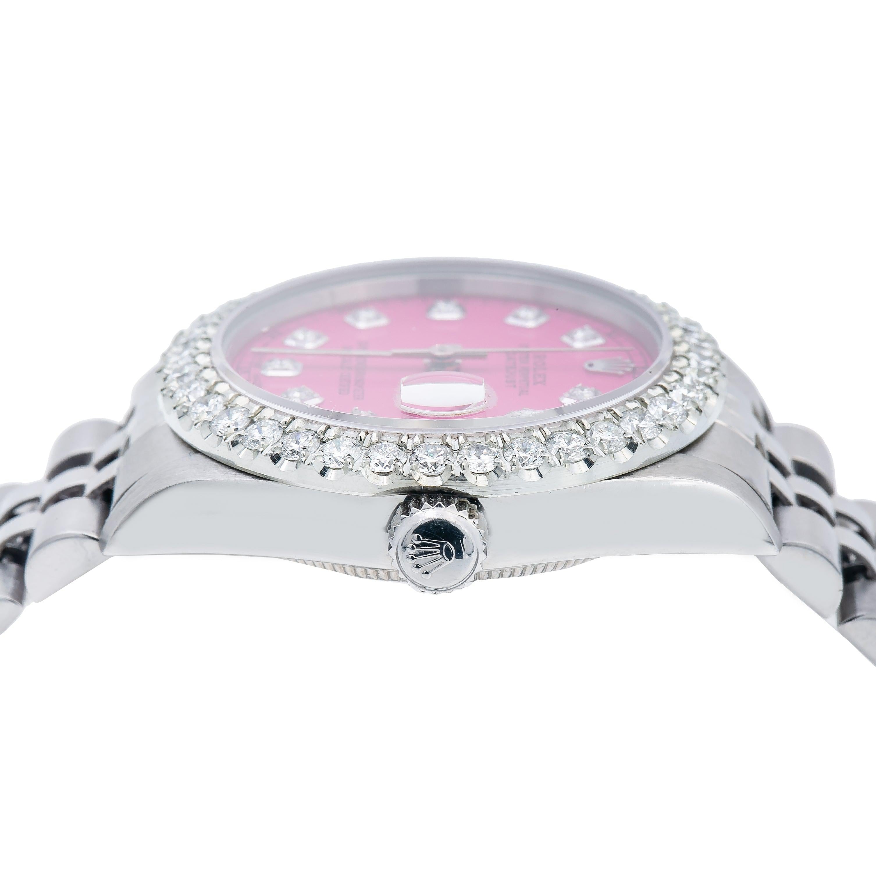 Rolex Datejust 31MM 78274 Pink Diamond Dial Diamond Bezel Stainless Steel Jubilee Bracelet