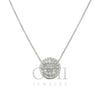 14K GOLD BAGUETTE AND ROUND DIAMOND CIRCLE NECKLACE 0.59 CT