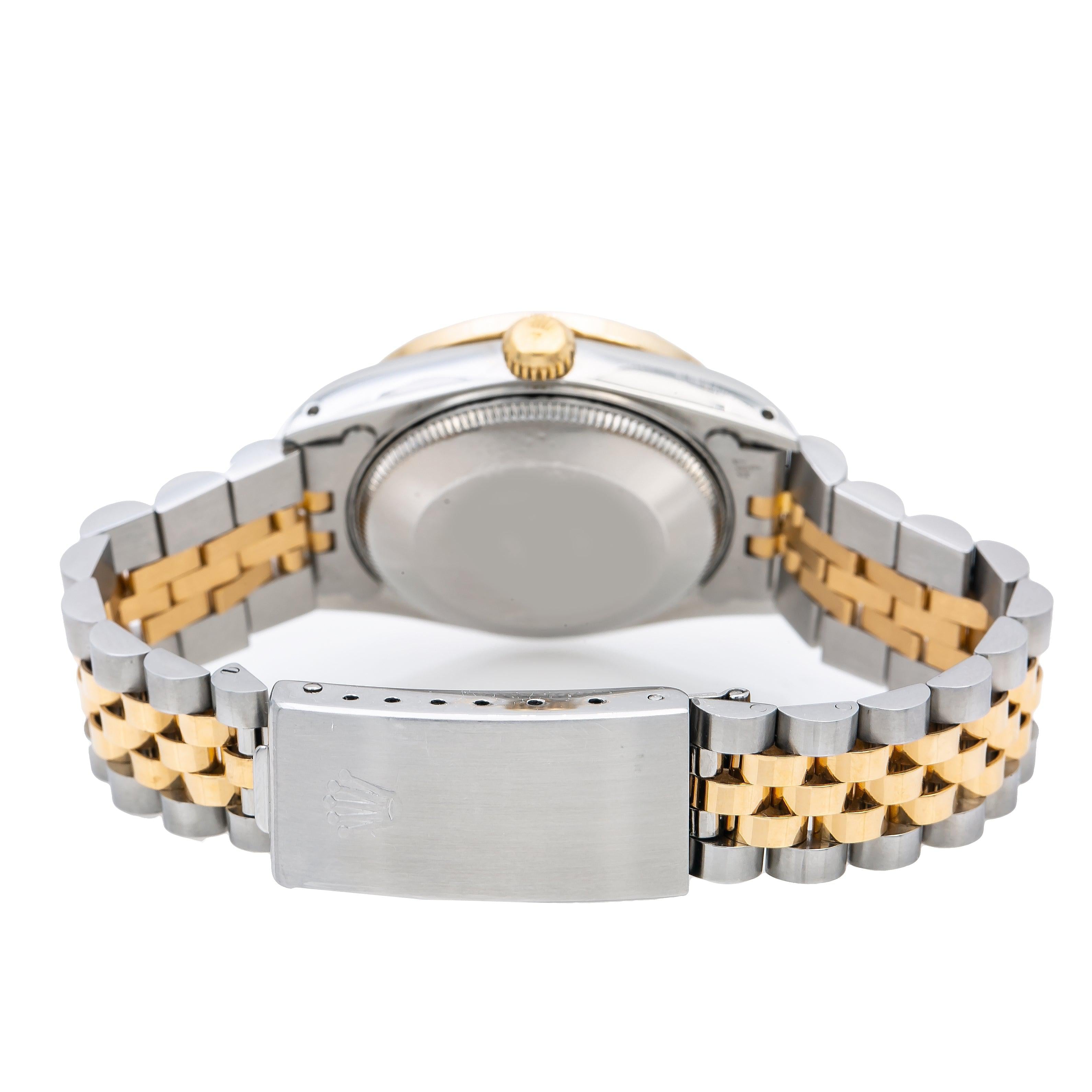 Rolex Datejust 31MM 6824 Blue Diamond Dial Diamond Bezel Two Tone Yellow Gold Jubilee Bracelet 1.05ct