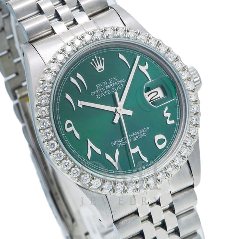 Rolex Datejust 16014 36MM Green Dial With Diamond Bezel