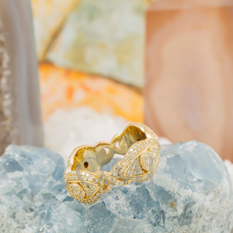 10K GOLD ROUND DIAMOND EVIL EYE INFINITY RING 1.65 CT
