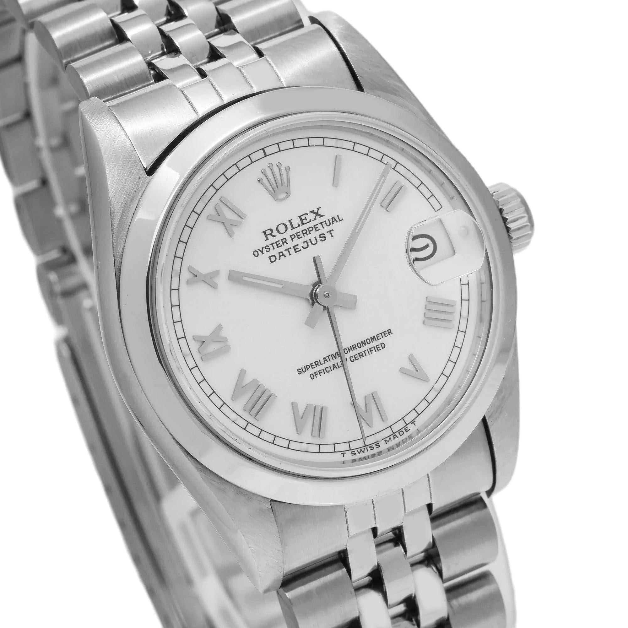 Rolex Datejust 31MM 68240 White Roman Dial Smooth Bezel Stainless Steel Jubilee Bracelet